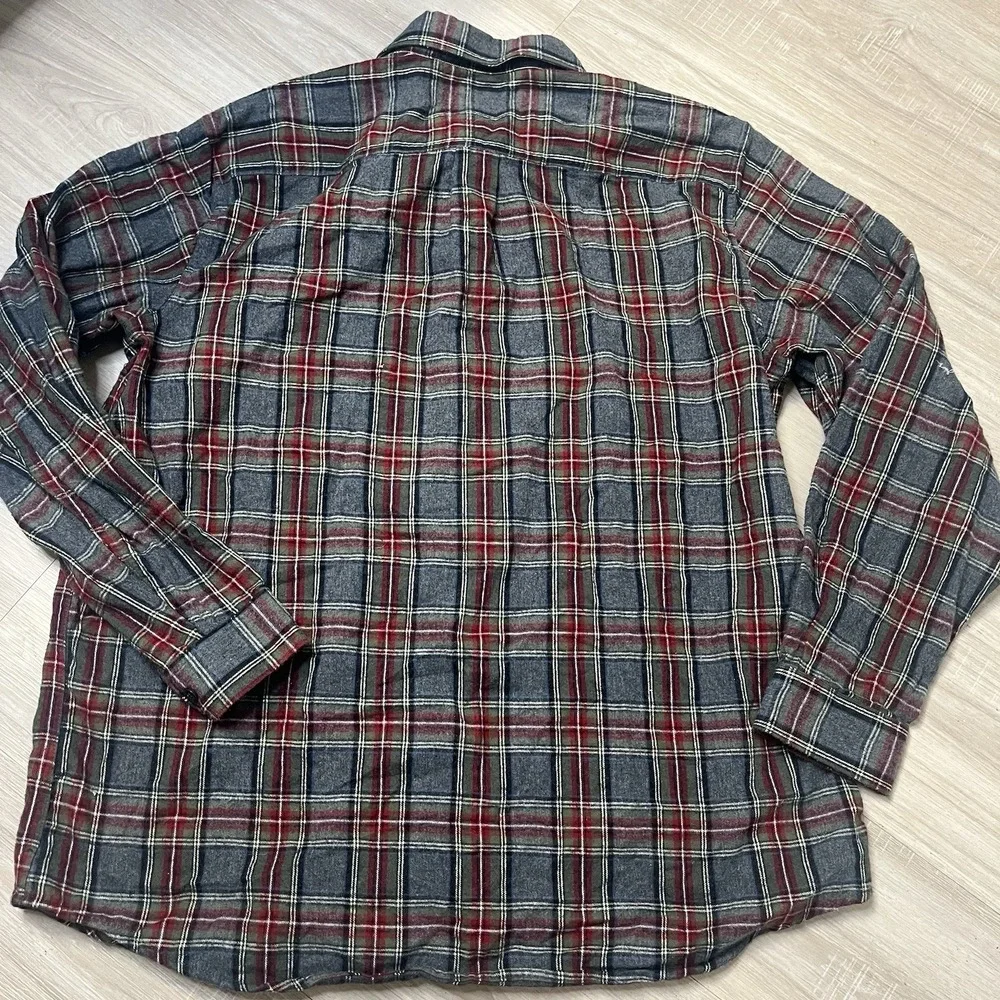 LL Bean Chamois Shirt Men XL Plaid Heavy Button‎ Up Flannel Traditional Fit